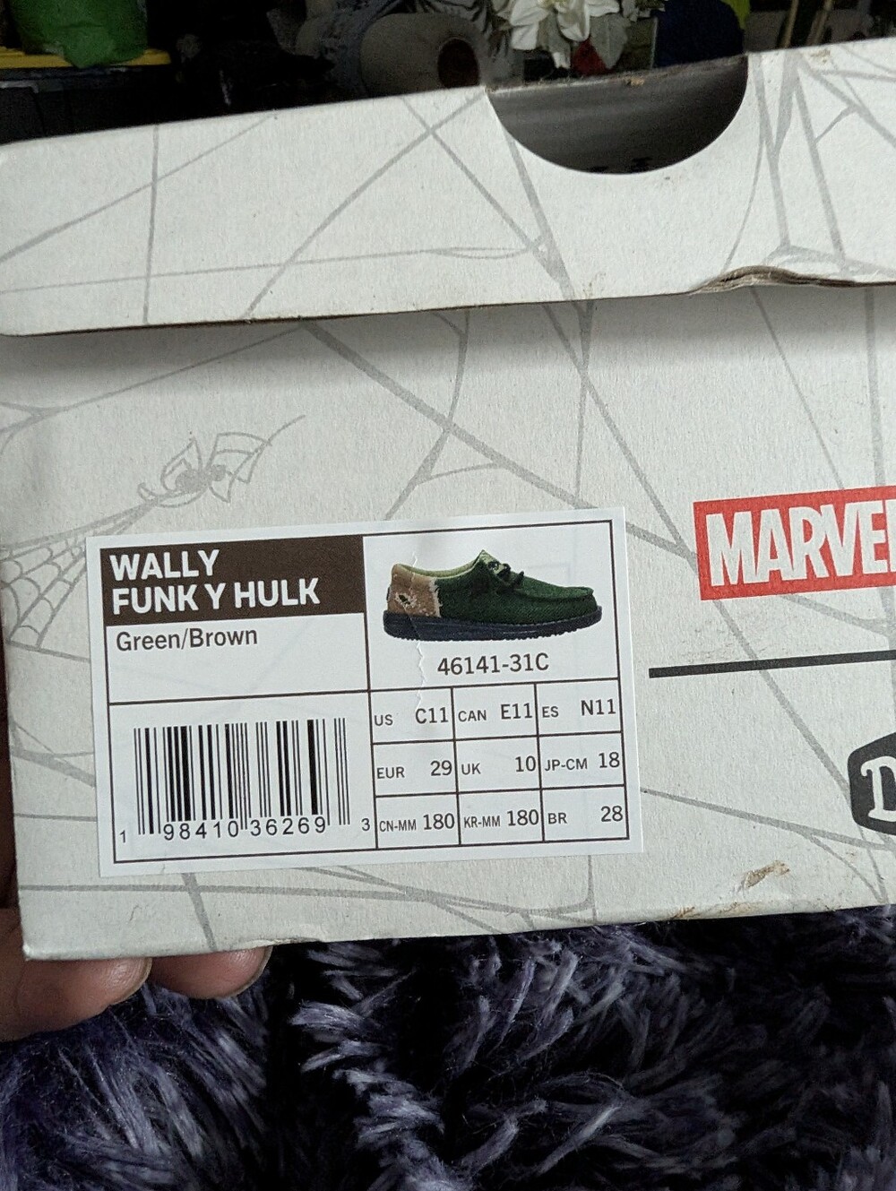 Marvel Wally Funky Hulk Green and Brown Shoes